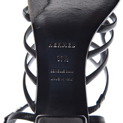 Hermes Calfskin Oracle Sandals 37.5 Black 7 of 11