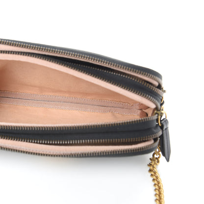 Gucci Calfskin Matelasse Mini GG Marmont Chain Crossbody Bag Black 6 of 13