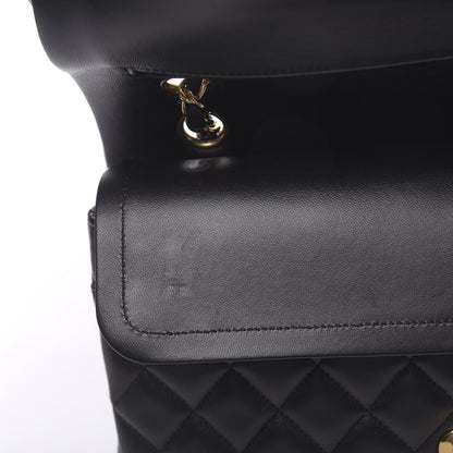 Chanel Lambskin Quilted Medium Double Flap Black 11 of 12