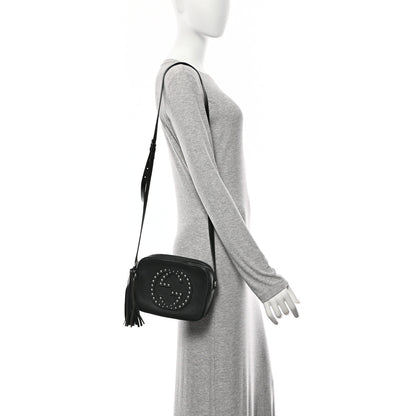 Gucci Pebbled Calfskin Studded Small Soho Disco Bag Black 2 of 11