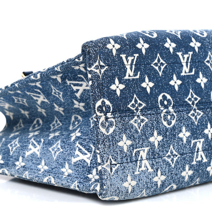 Louis Vuitton Monogram Jacquard Denim Onthego MM Bleu 8 of 9