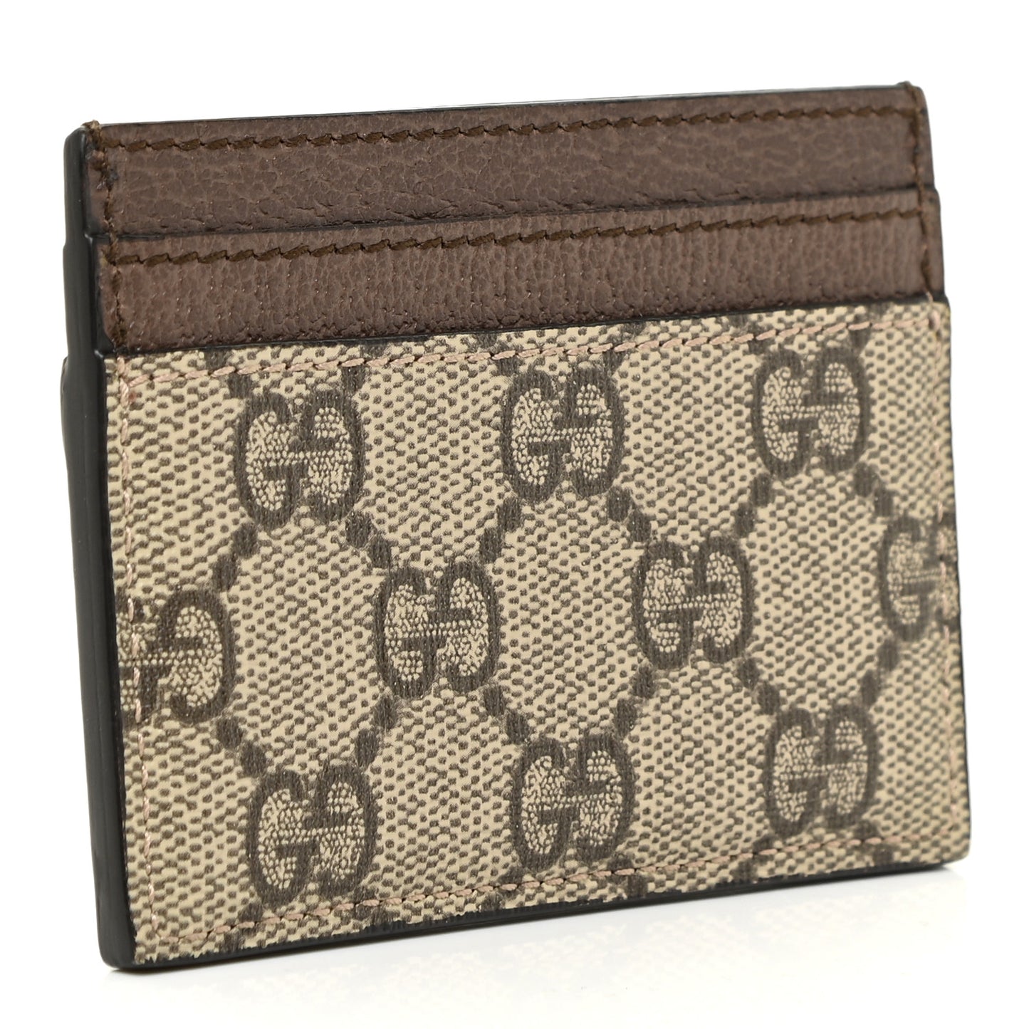 GG Supreme Monogram Ophidia Card Holder Brown
