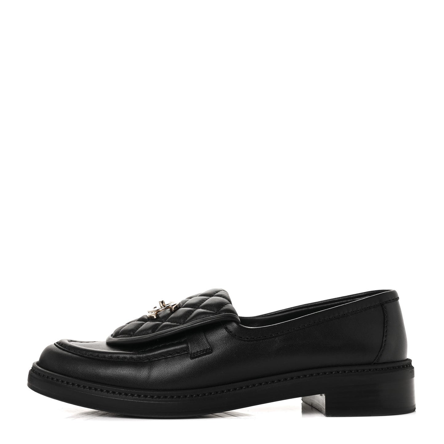 Lambskin Quilted CC Turnlock Loafers 40 Black