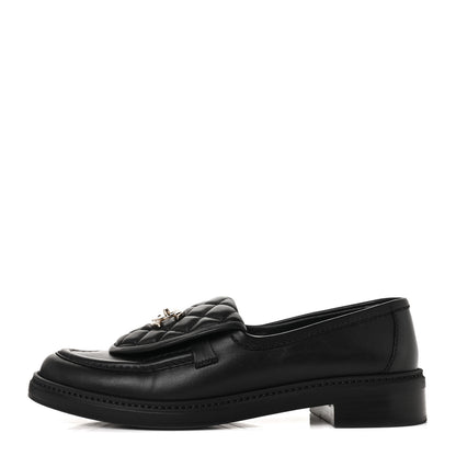Chanel Lambskin Quilted CC Turnlock Loafers 40 Black 1 of 9