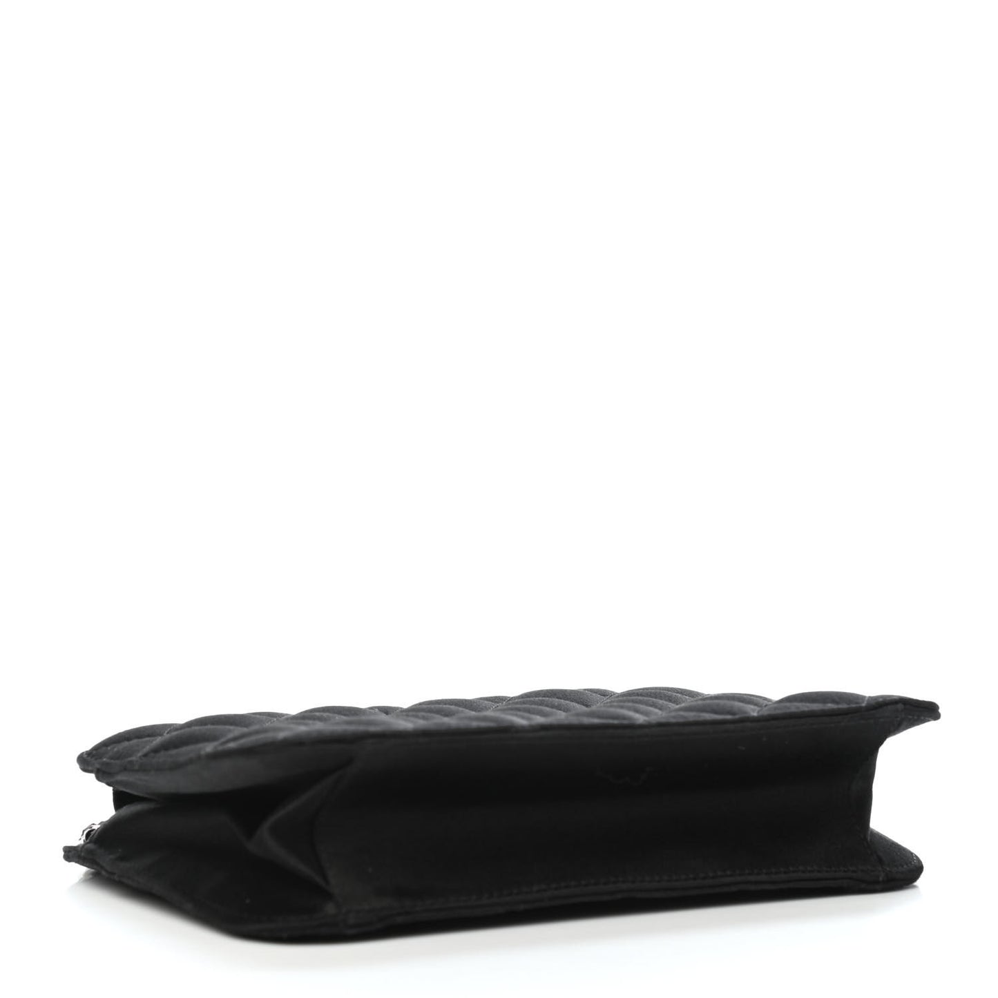 Satin Quilted Evening Bag Black