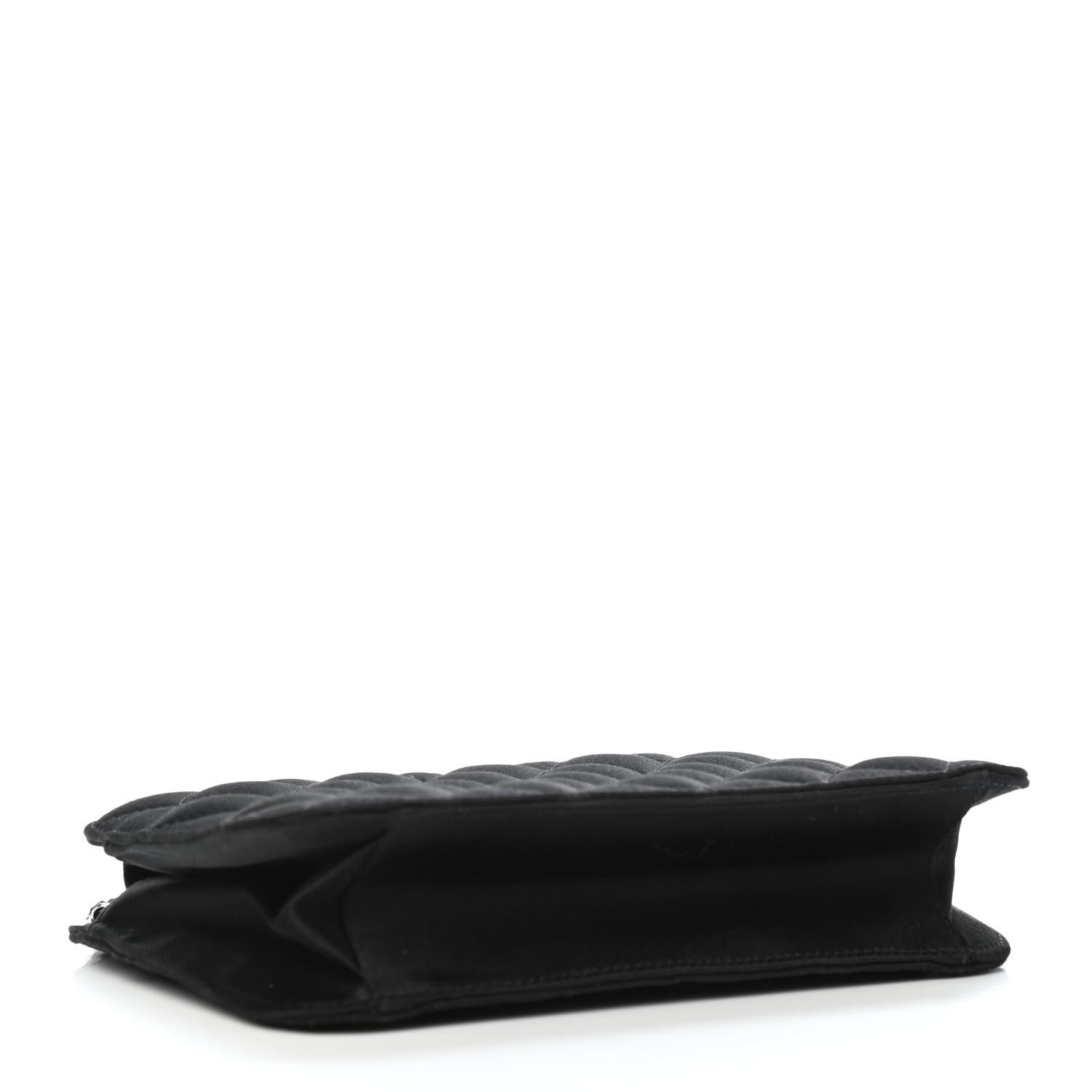 Chanel Satin Quilted Evening Bag Black 3 of 4