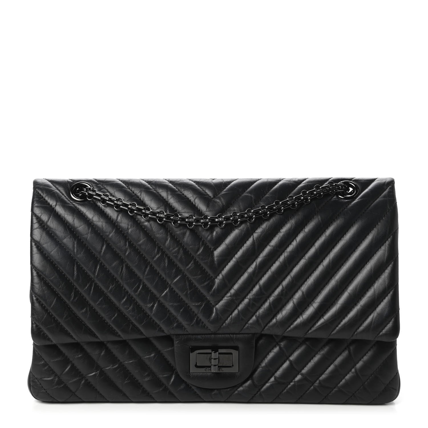 Chanel Aged Calfskin Chevron Quilted 2.55 Reissue 226 So Black 1 of 10