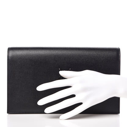 Saint Laurent Grain De Poudre Classic Monogram Kate Clutch Black 2 of 12