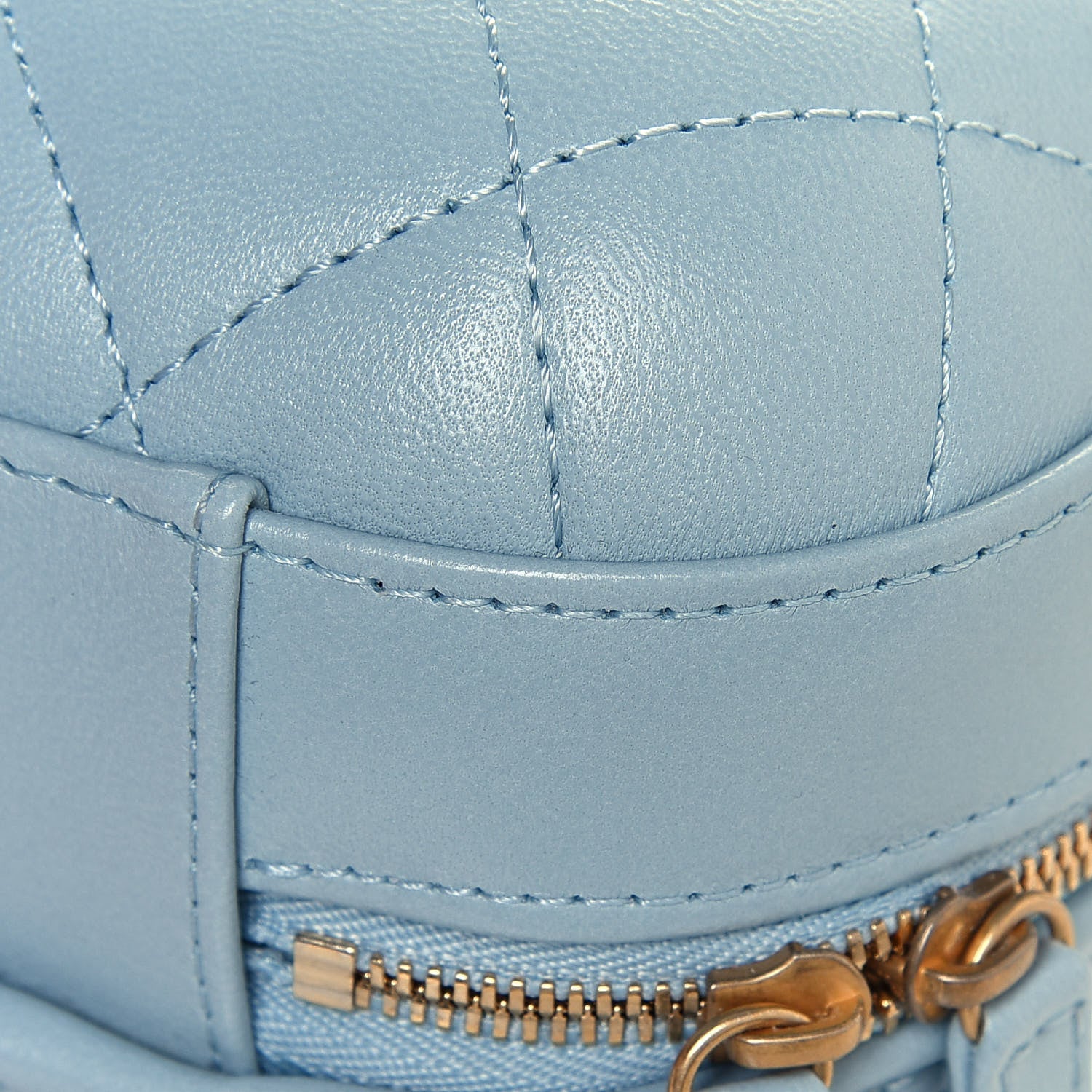 Chanel Lambskin Quilted CC Bubble Vanity Case With Chain Light Blue 12 of 12