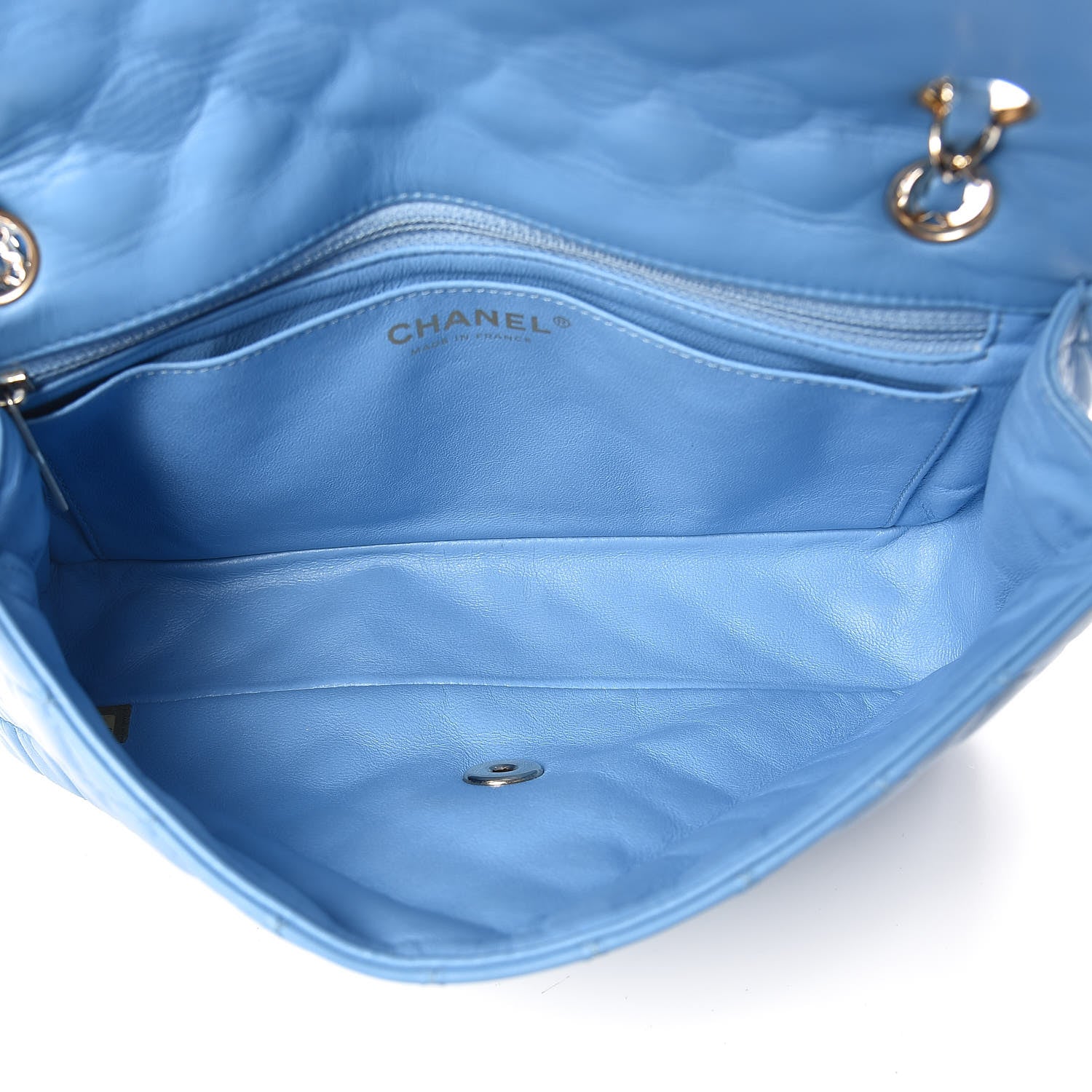 Chanel Lambskin Valentine Charms Medium Flap Baby Blue 5 of 13