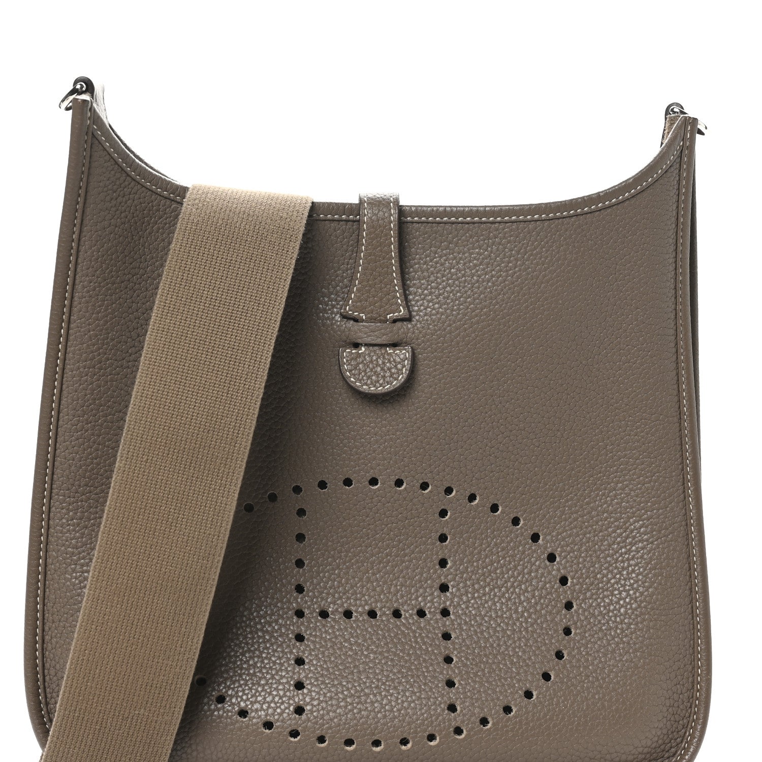 Hermes Taurillon Clemence Evelyne PM Etoupe 8 of 10