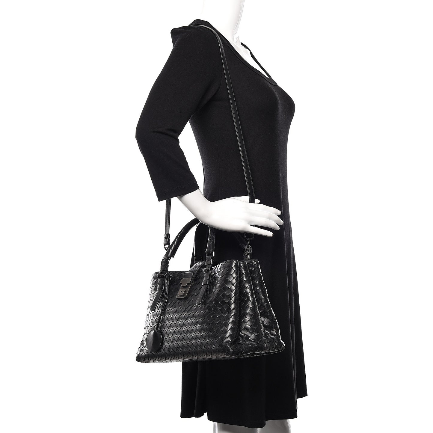 Light Calf Intrecciato Small Roma Black