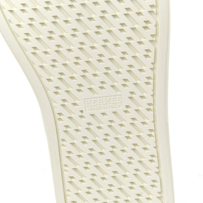 Hermes Calfskin Mens Quicker Sneakers 42 White Orange 7 of 13