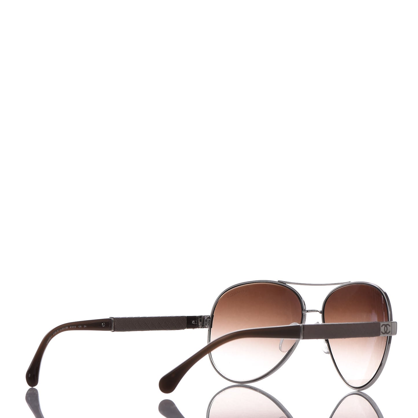 Lambskin Quilted CC Aviator Sunglasses 4195-Q Brown