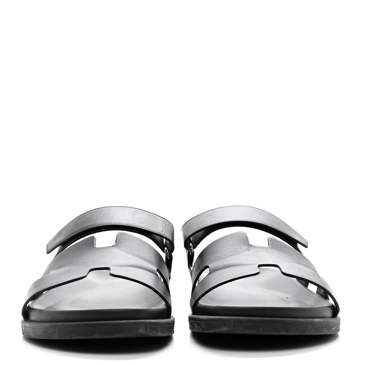 Hermes Calfskin Mens Chypre Sandals 45 Black 2 of 8