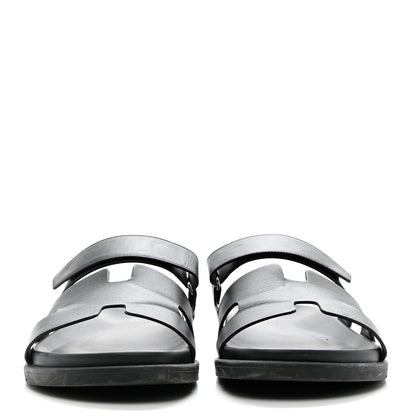 Hermes Calfskin Mens Chypre Sandals 45 Black 2 of 8