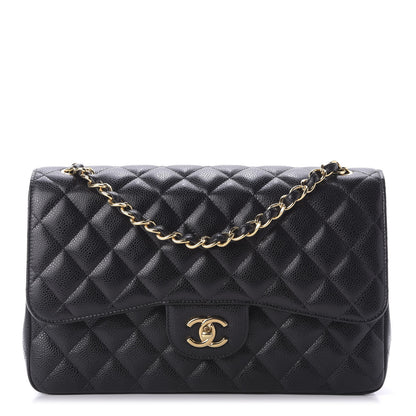 Chanel Caviar Quilted Jumbo Double Flap Black 1 of 10