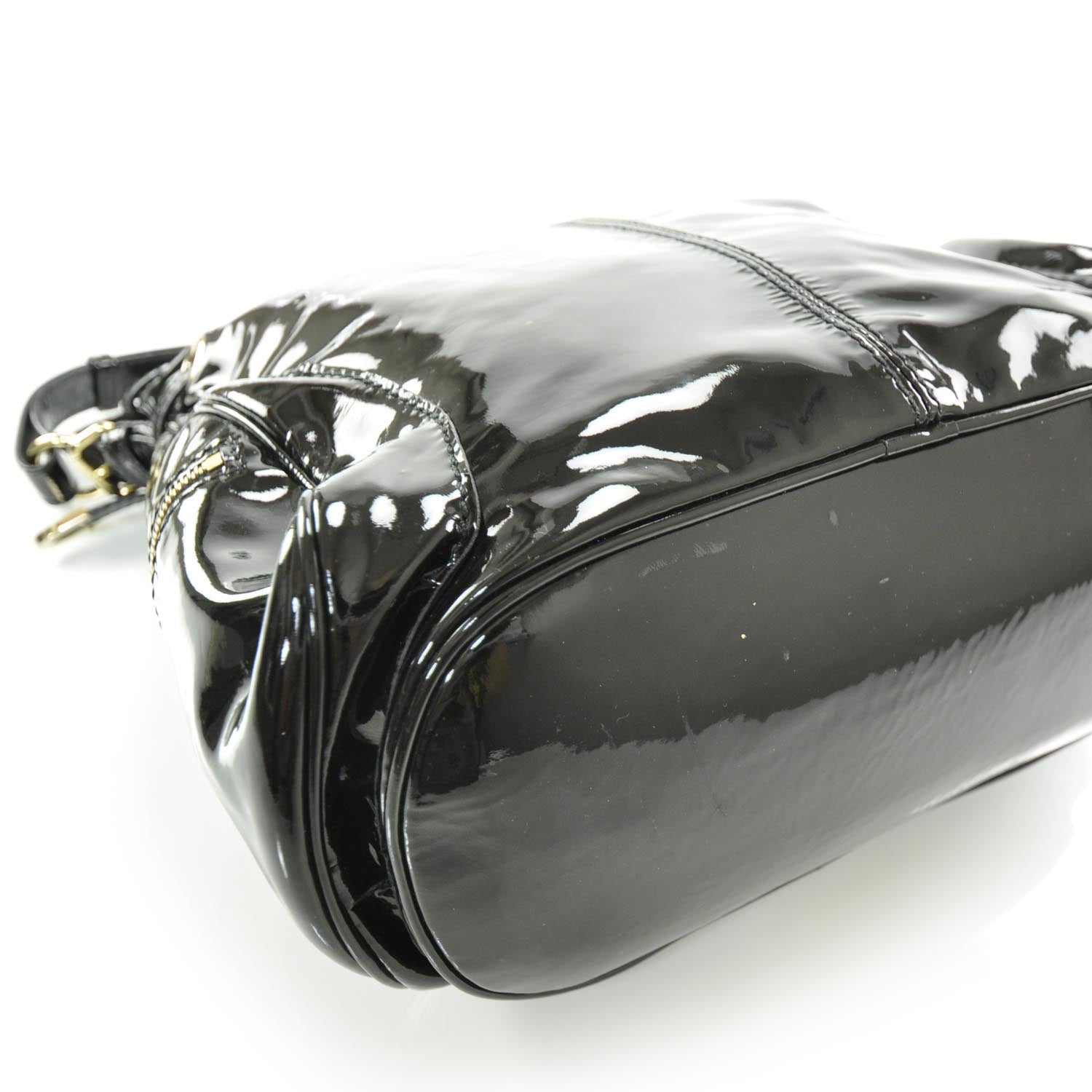 Jimmy Choo Patent Leather Ring Hobo Black 5 of 9