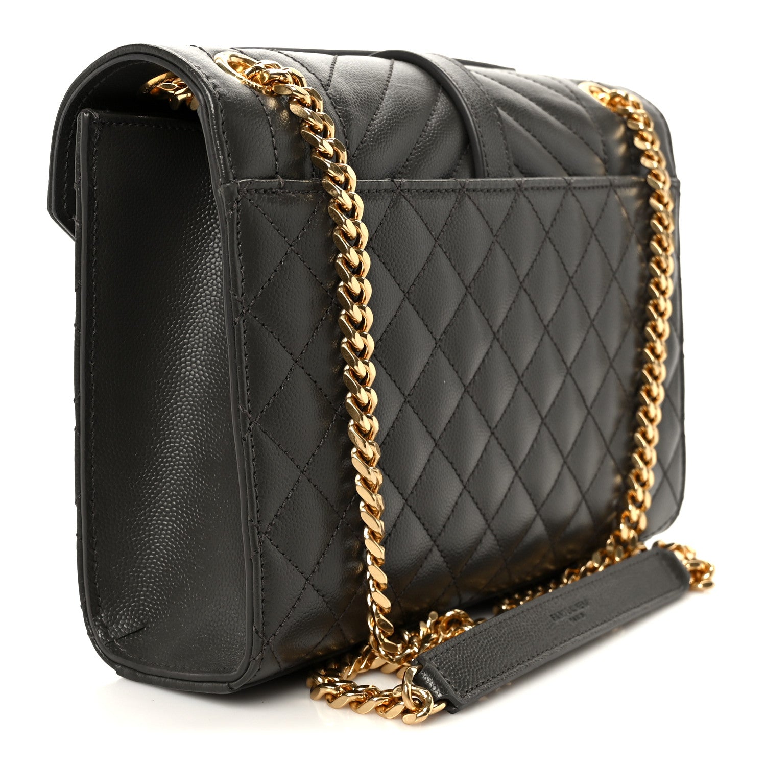 Saint Laurent Grain De Poudre Textured Mixed Matelasse Triquilt Medium Monogram Satchel Pebble 3 of 11