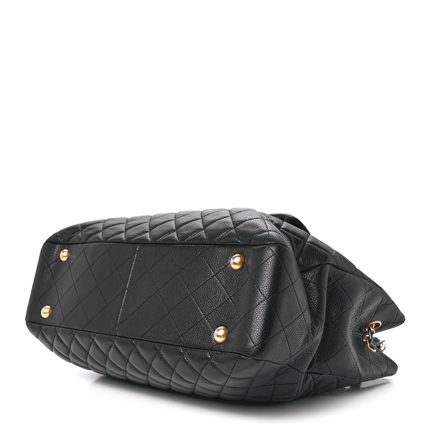 Caviar Quilted Flap Tote Black