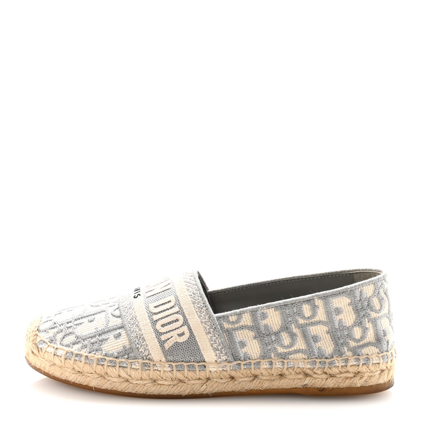 Oblique Embroidered Granville 15mm Espadrilles 35.5 Grey Stone