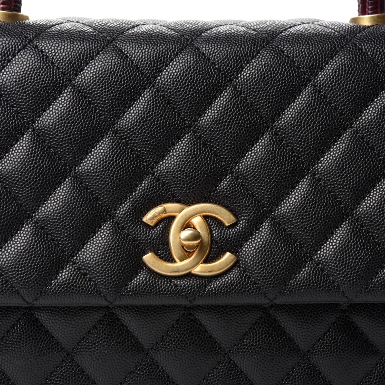 Chanel Caviar Lizard Quilted Small Coco Handle Flap Black 10 of 10