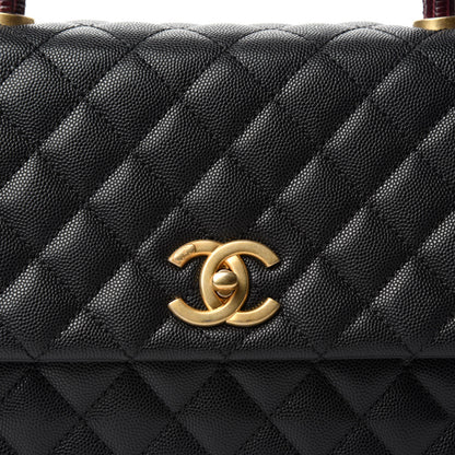 Chanel Caviar Lizard Quilted Small Coco Handle Flap Black 10 of 10