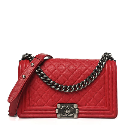 Chanel Caviar Quilted Medium Boy Flap Red 1 of 10