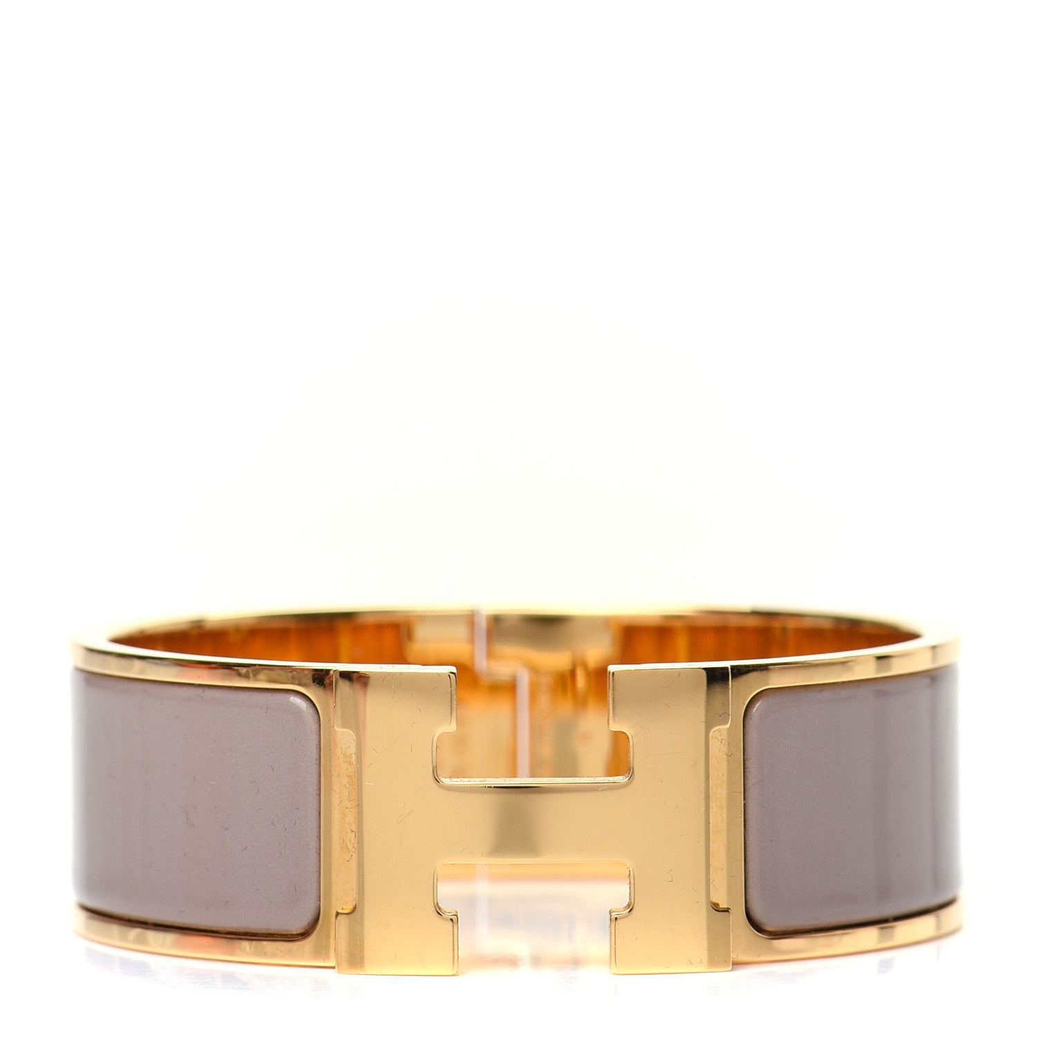 Hermes Enamel Wide Clic Clac H Bracelet PM Marron Glace 1 of 5