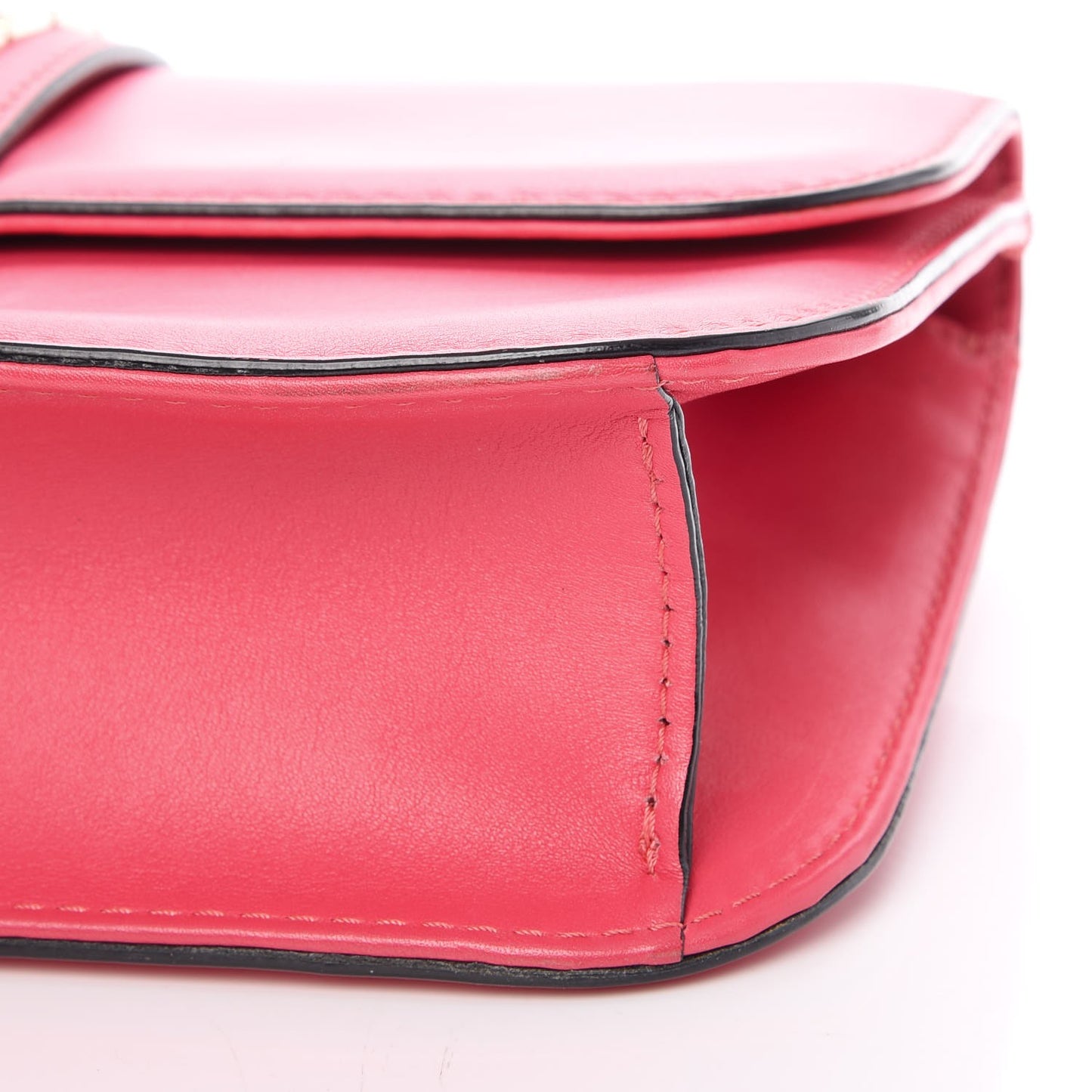 Vitello Medium Glam Lock Rockstud Flap Deep Rose