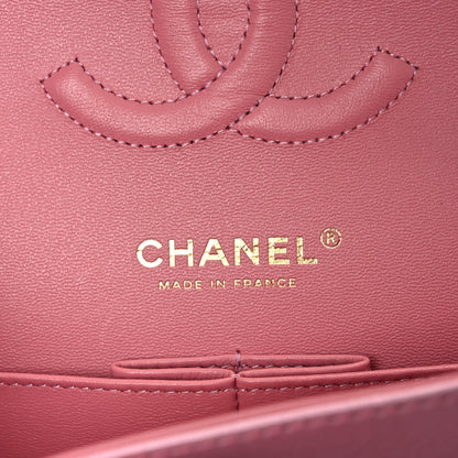 Chanel Metallic Goatskin Ombre Quilted Medium Double Flap Pink 6 of 10