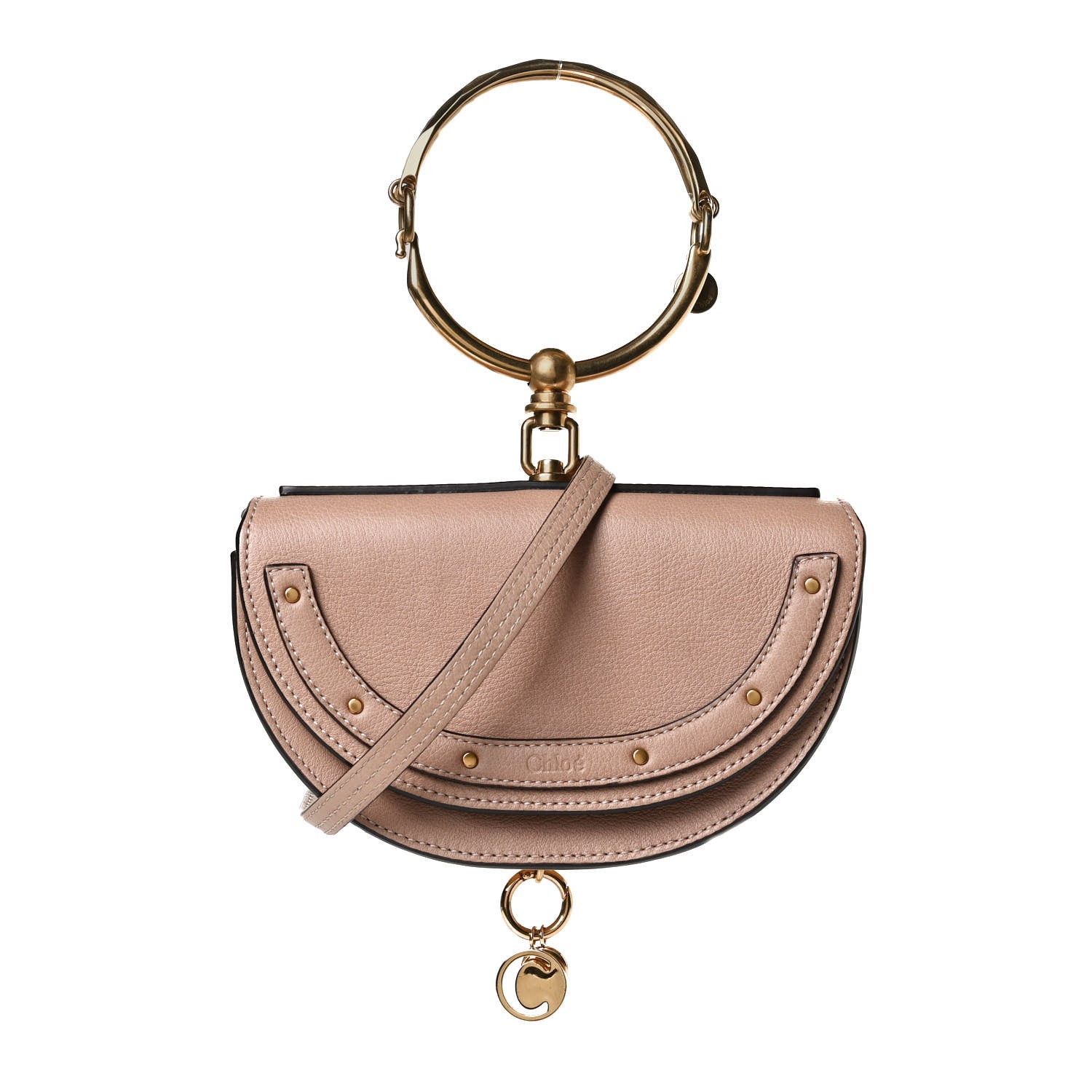 Chloe Calfskin Small Nile Bracelet Minaudiere Bag Biscotti Beige 1 of 12