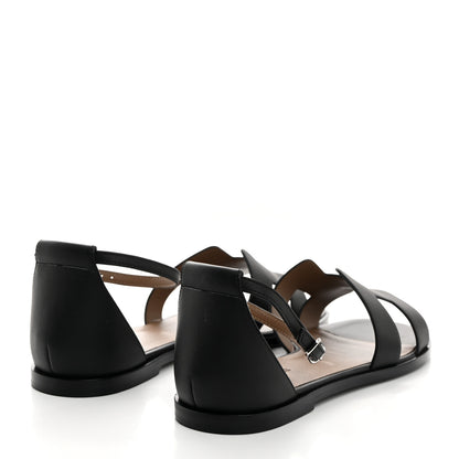 Hermes Calfskin Santorini Sandals 39 Black 4 of 8