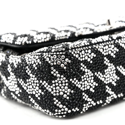 Chanel Satin Crystal Diamante Houndstooth Small Flap Black 9 of 11