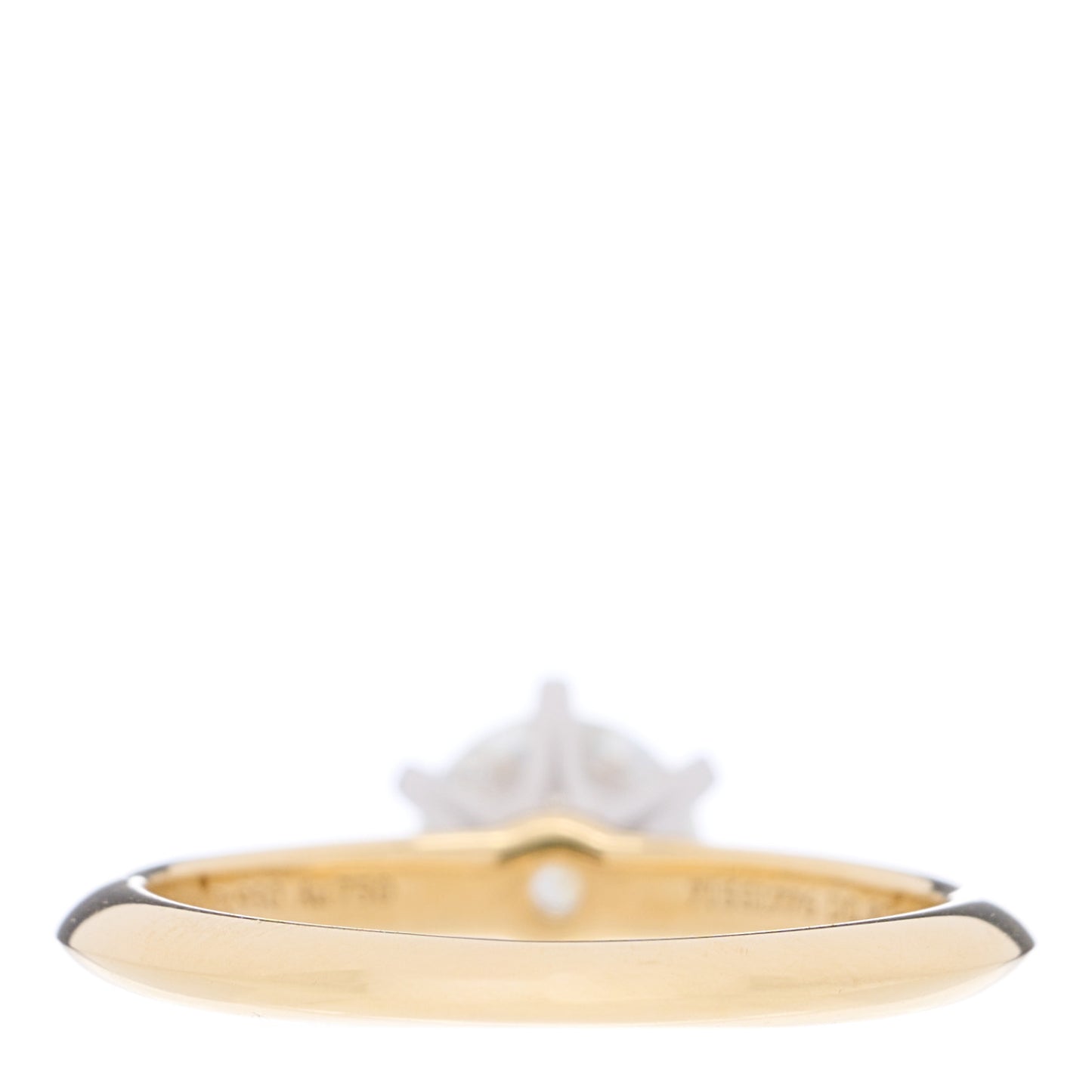 18K Yellow Gold Platinum Diamond .80ct Solitaire Engagement Ring 48 4.5