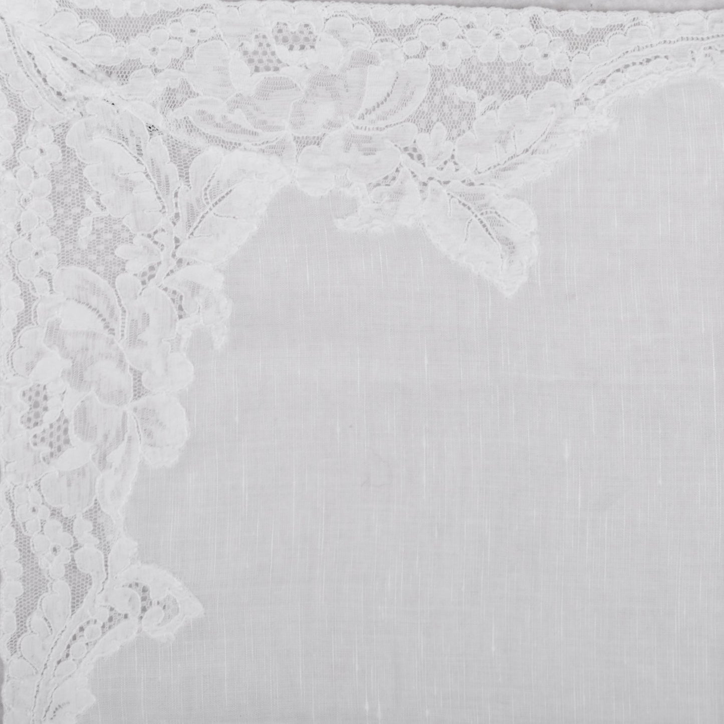 Cotton Lace Handkerchief Scarf White