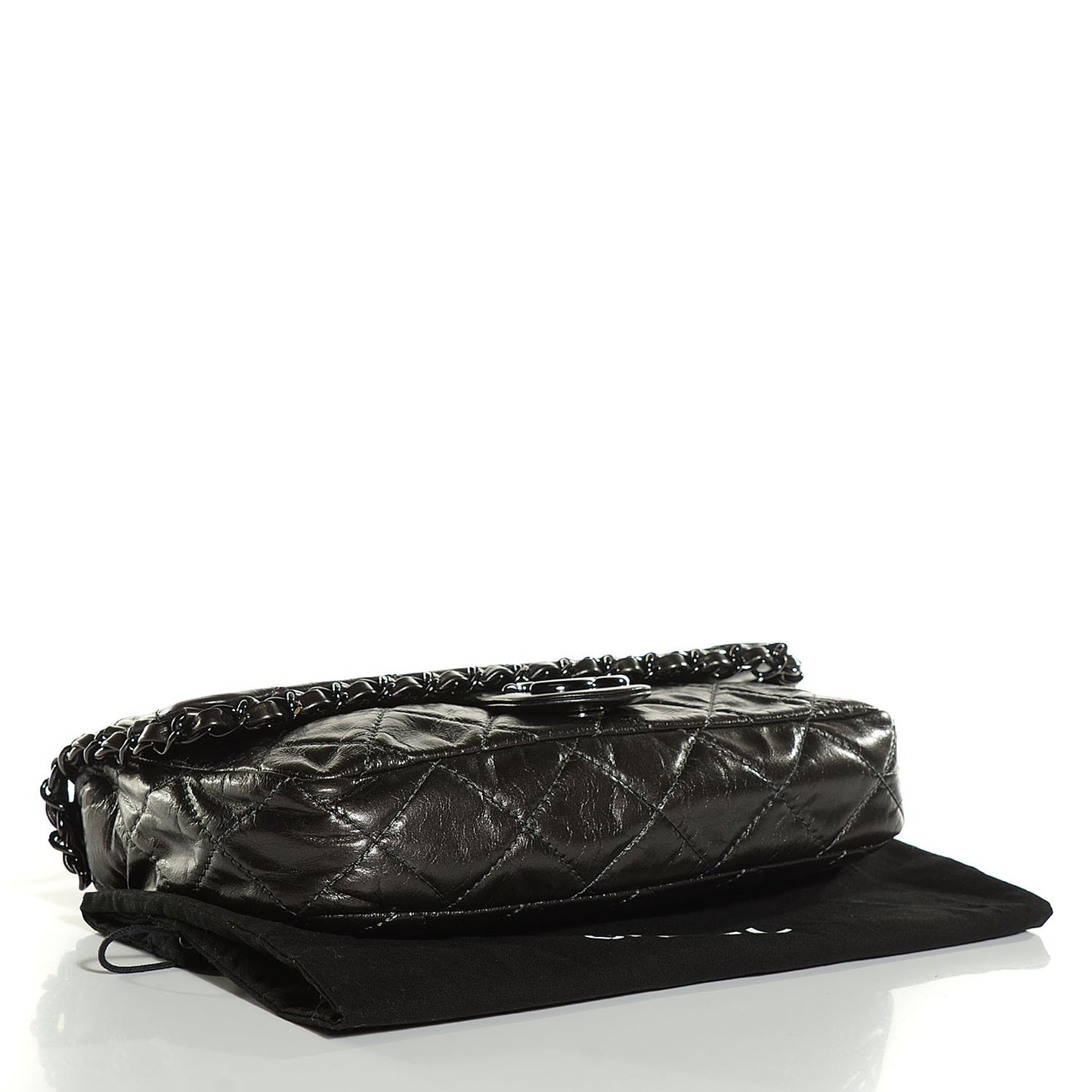 Calfskin Quilted Medium Chain Me Flap So Black