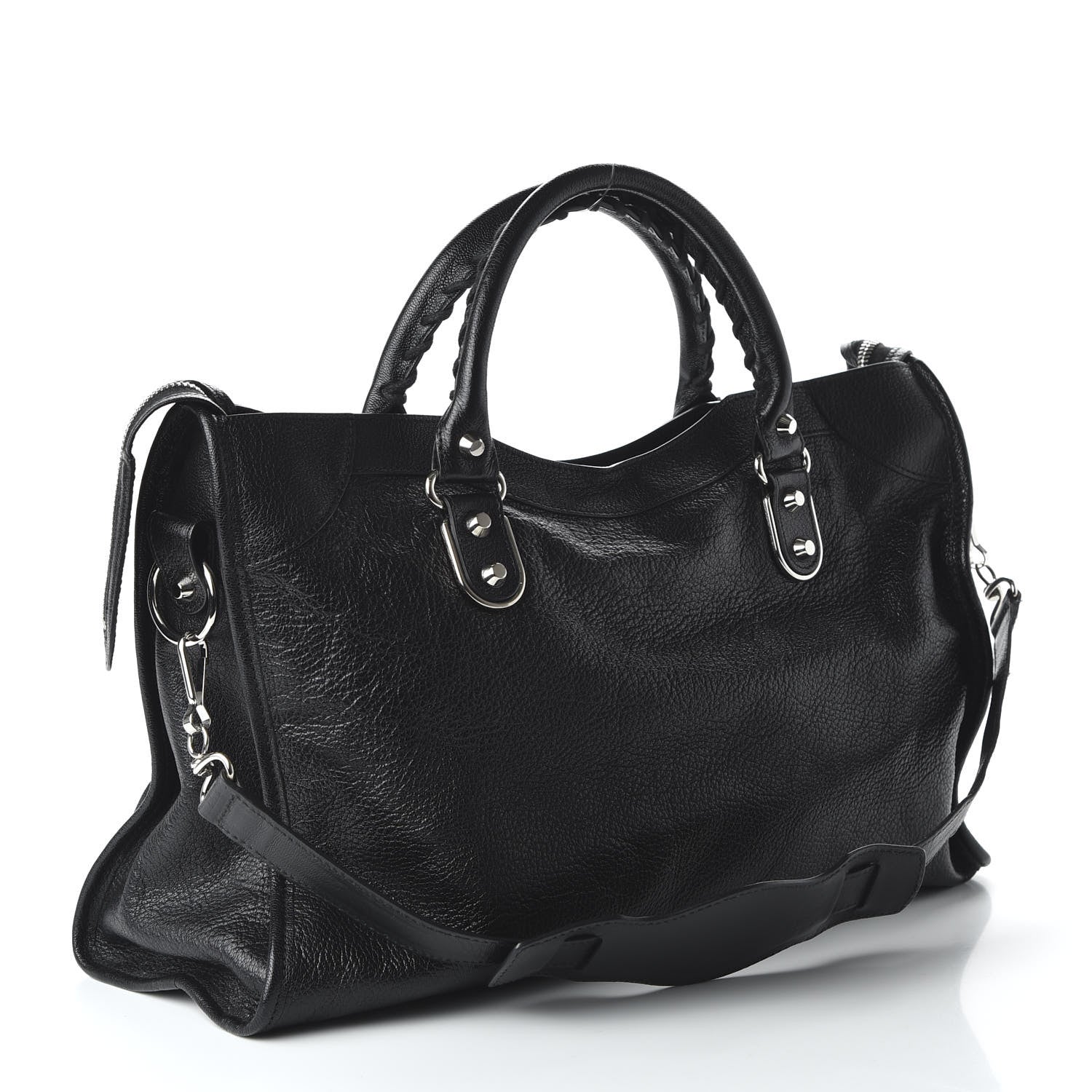 Balenciaga Chevre Silver Metallic Edge Hardware City Black 4 of 11