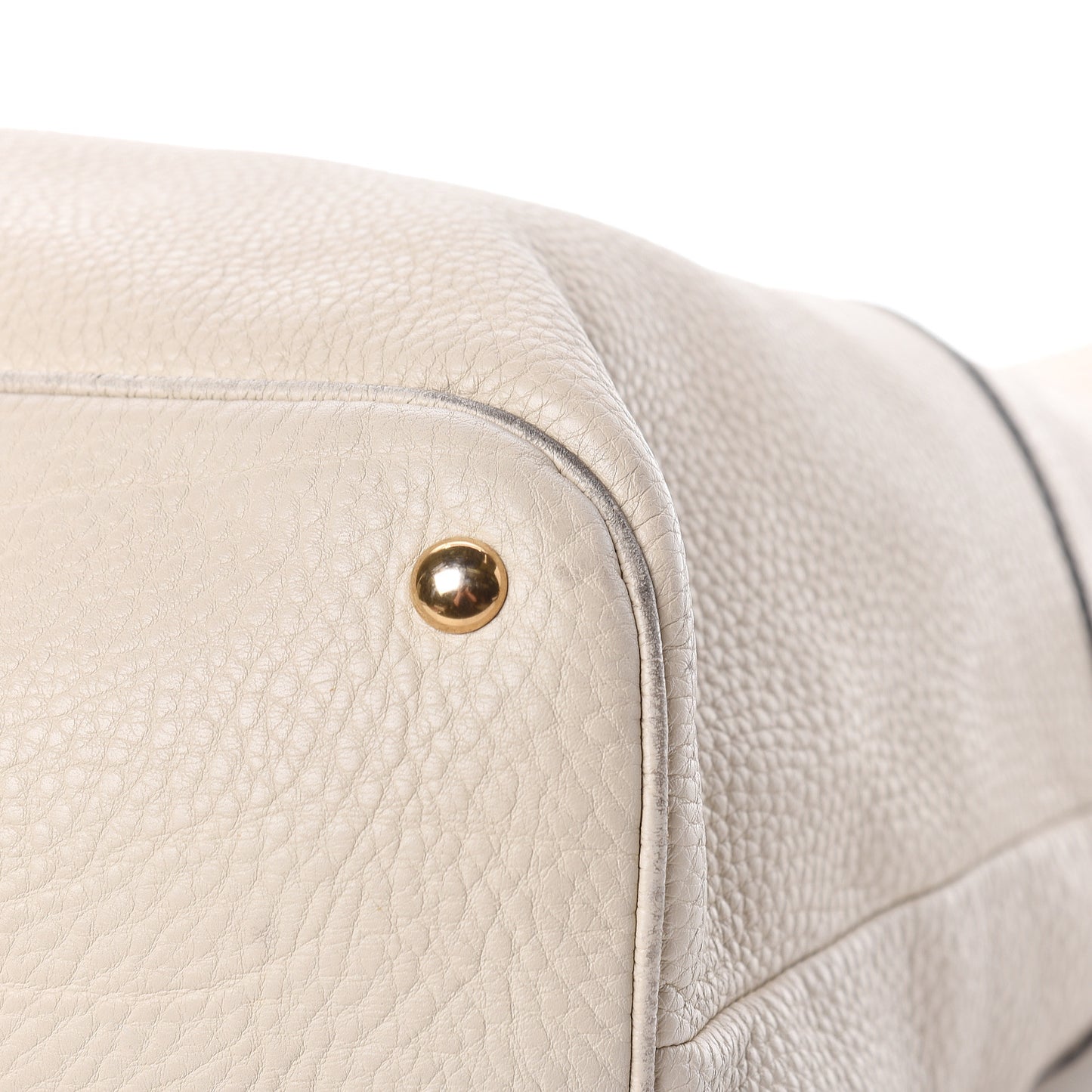 Pebbled Calfskin Twill Medium Top Handle Satchel White
