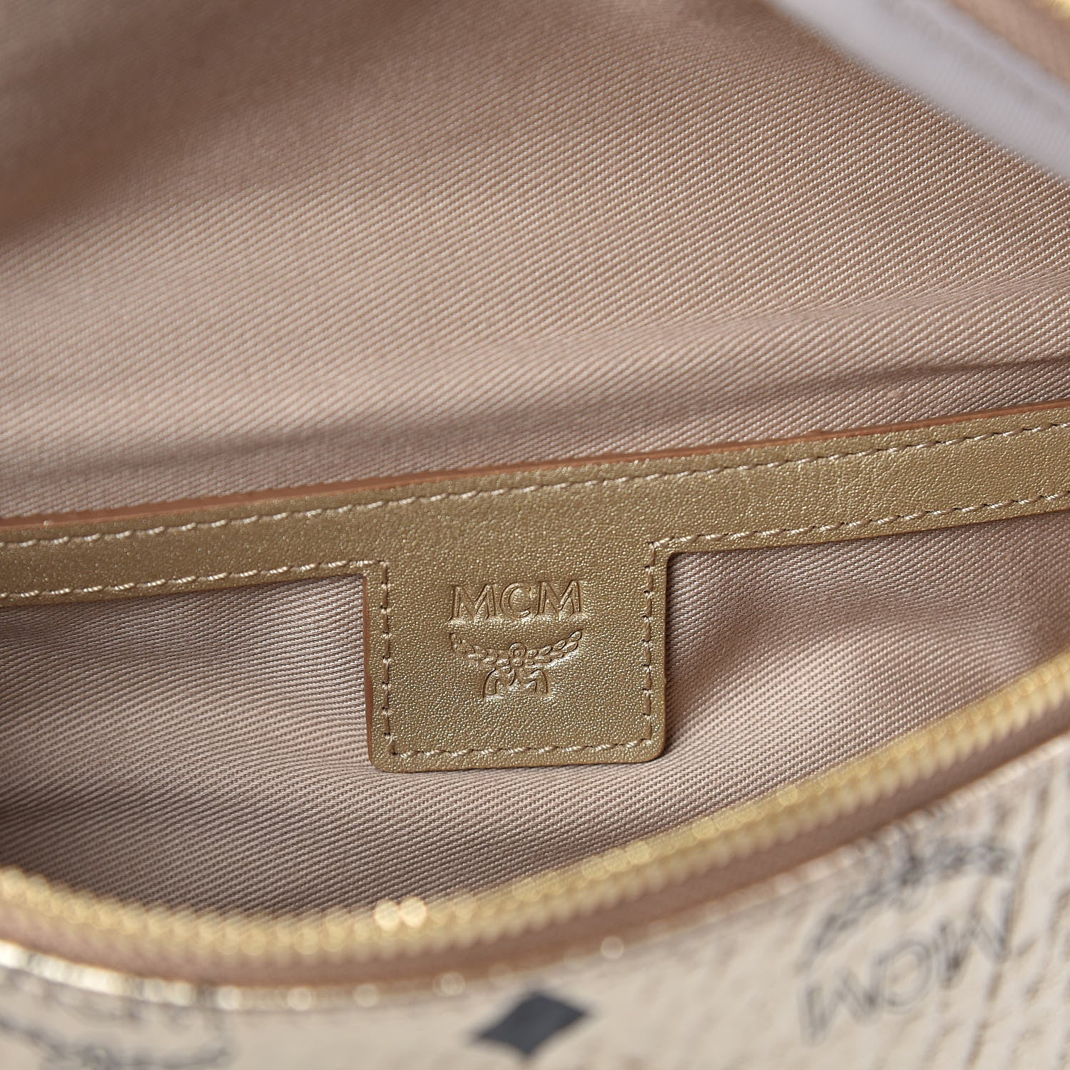 MCM Metallic Visetos Stark Belt Bag Gold 6 of 9