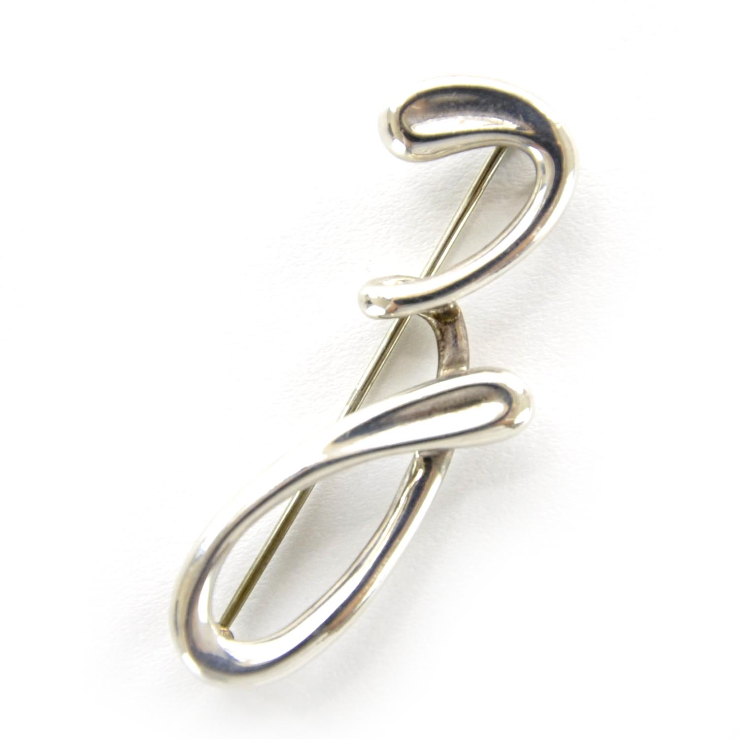 Tiffany Sterling Silver Elsa Peretti Initial Pin Z 1 of 5