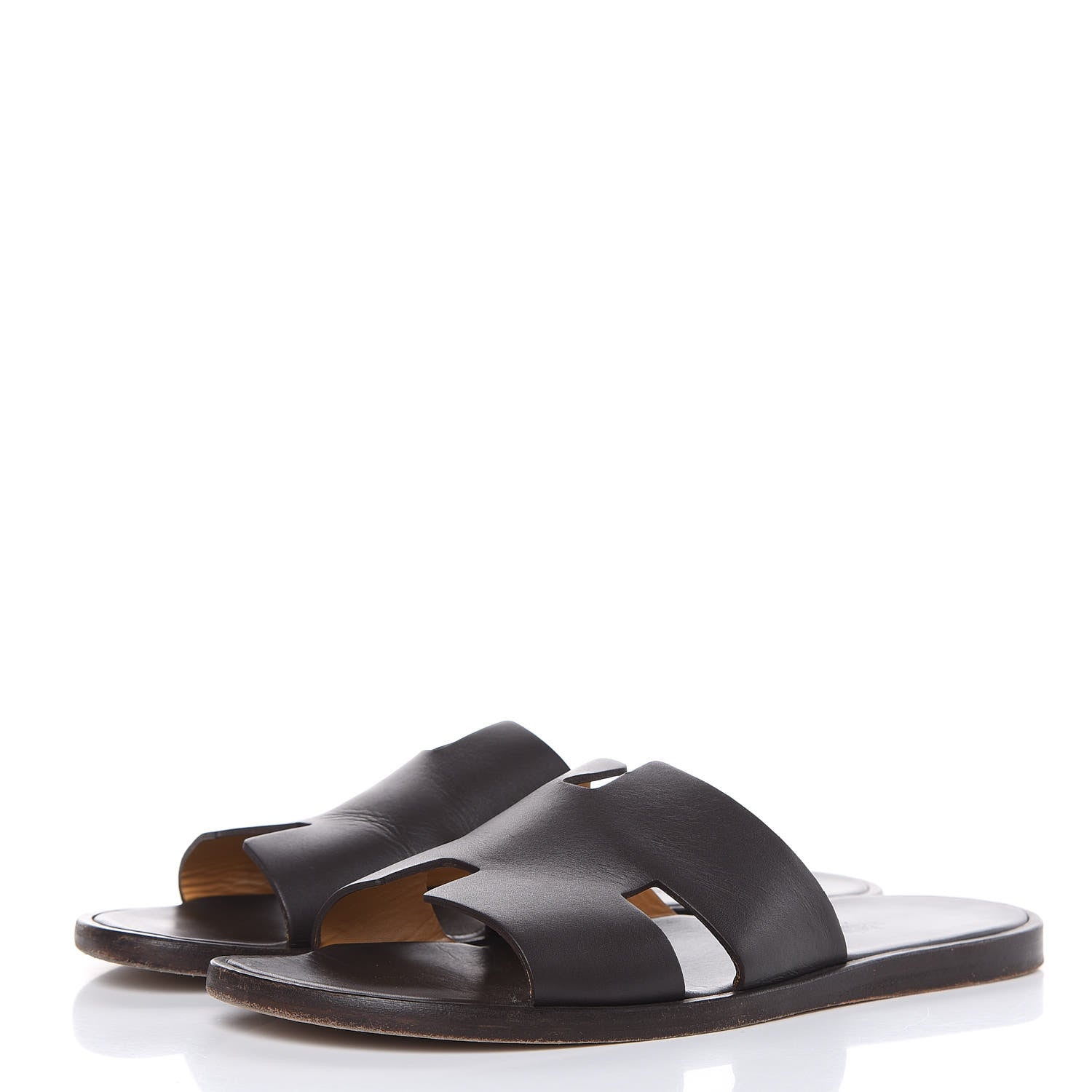 Hermes Calfskin Mens Izmir Sandals 43 Moka 3 of 10