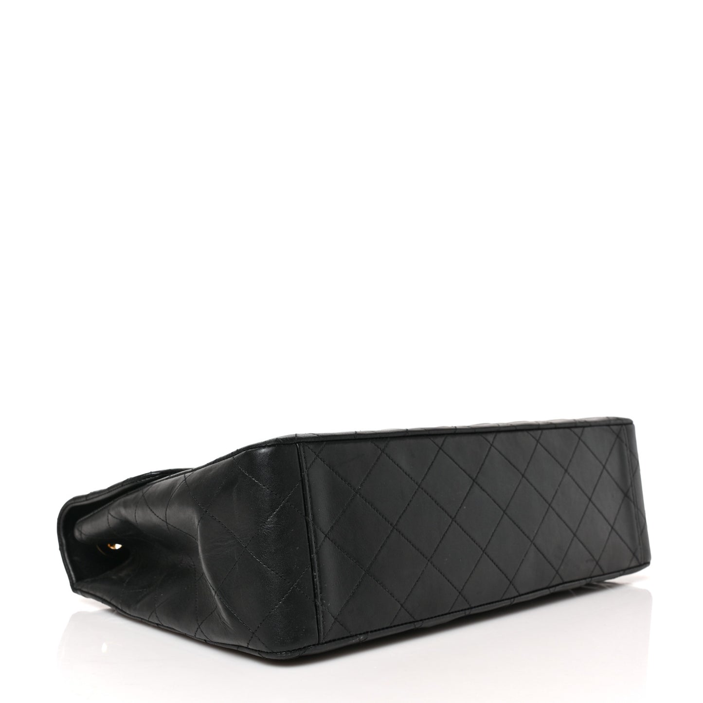 Lambskin Quilted XL Jumbo Single Flap Black