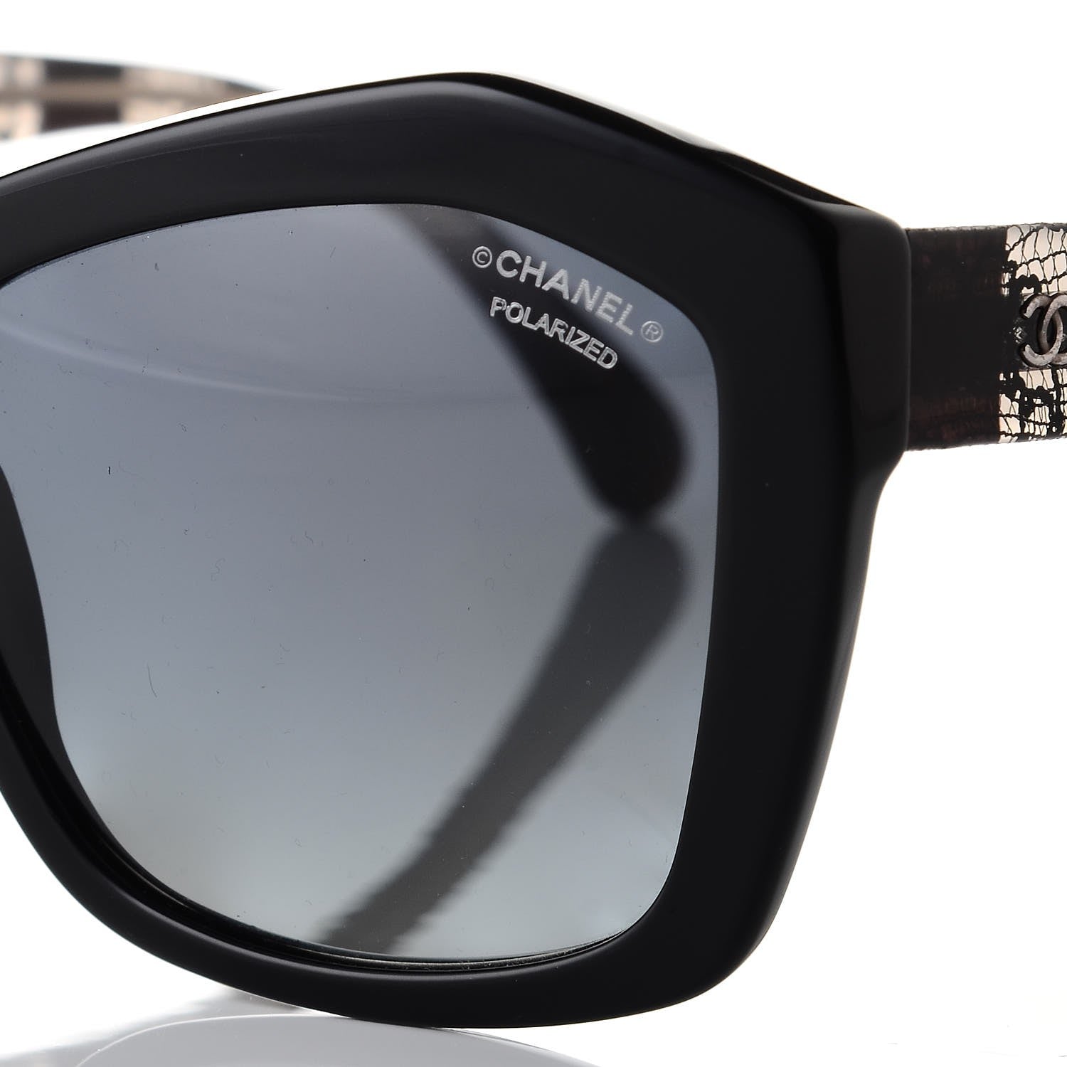 Chanel Lace Effect Sunglasses 5296-A Black 7 of 8