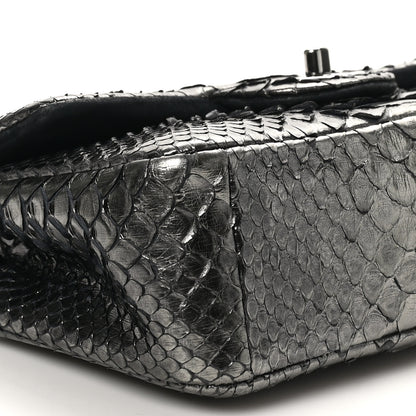 Chanel Metallic Snakeskin Mini Rectangular Flap Dark Silver 9 of 10