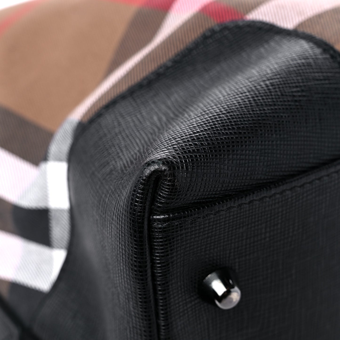 Canvas Check Duffle Bag Dark Brown