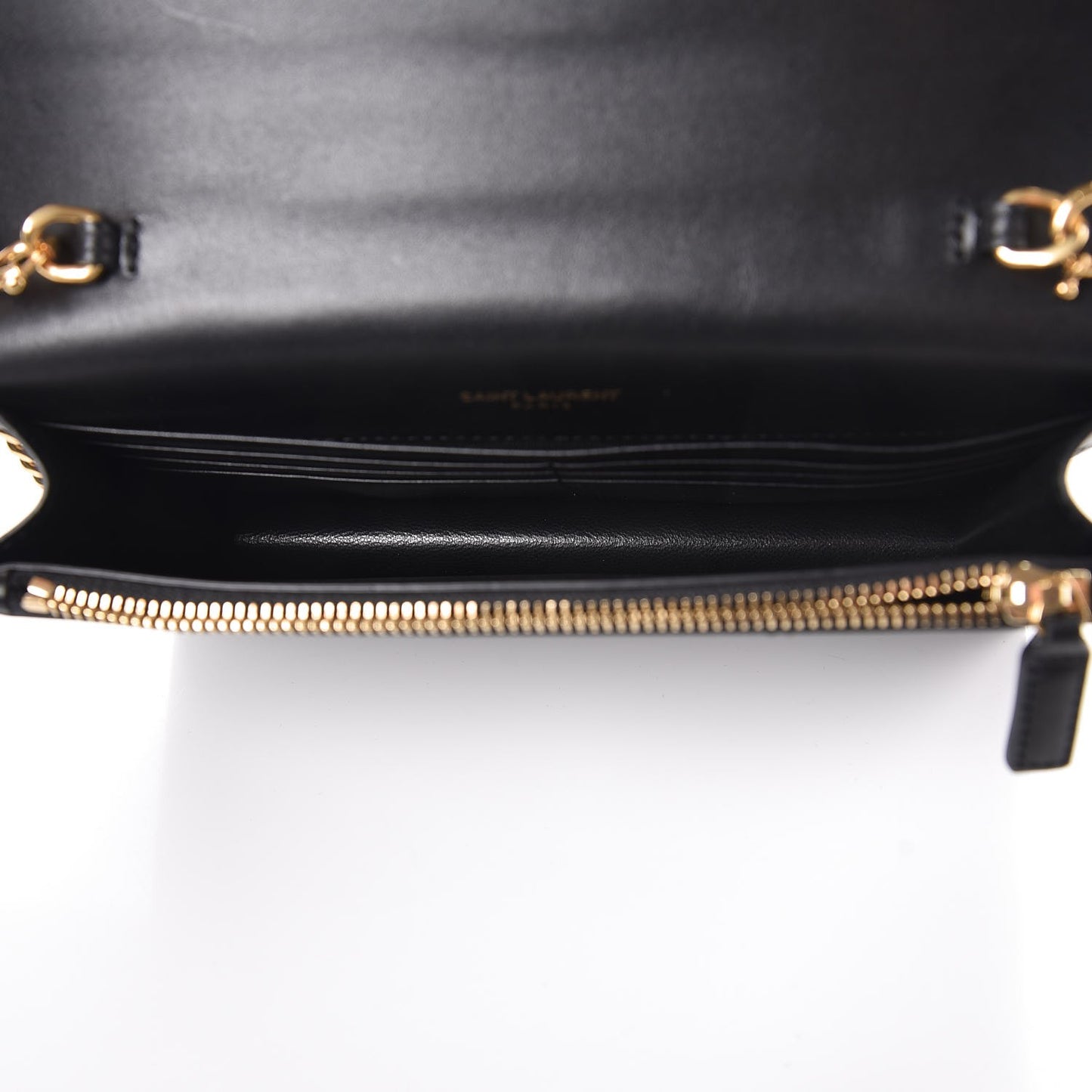 Smooth Calfskin Classic Monogram Kate Tassel Chain Wallet Black