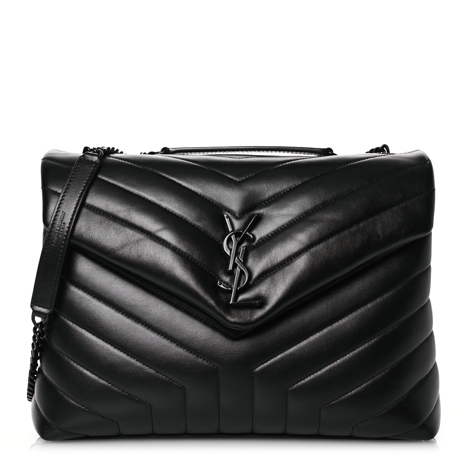 Saint Laurent Calfskin Y Quilted Monogram Monochrome Medium Loulou Chain Satchel Black 1 of 11