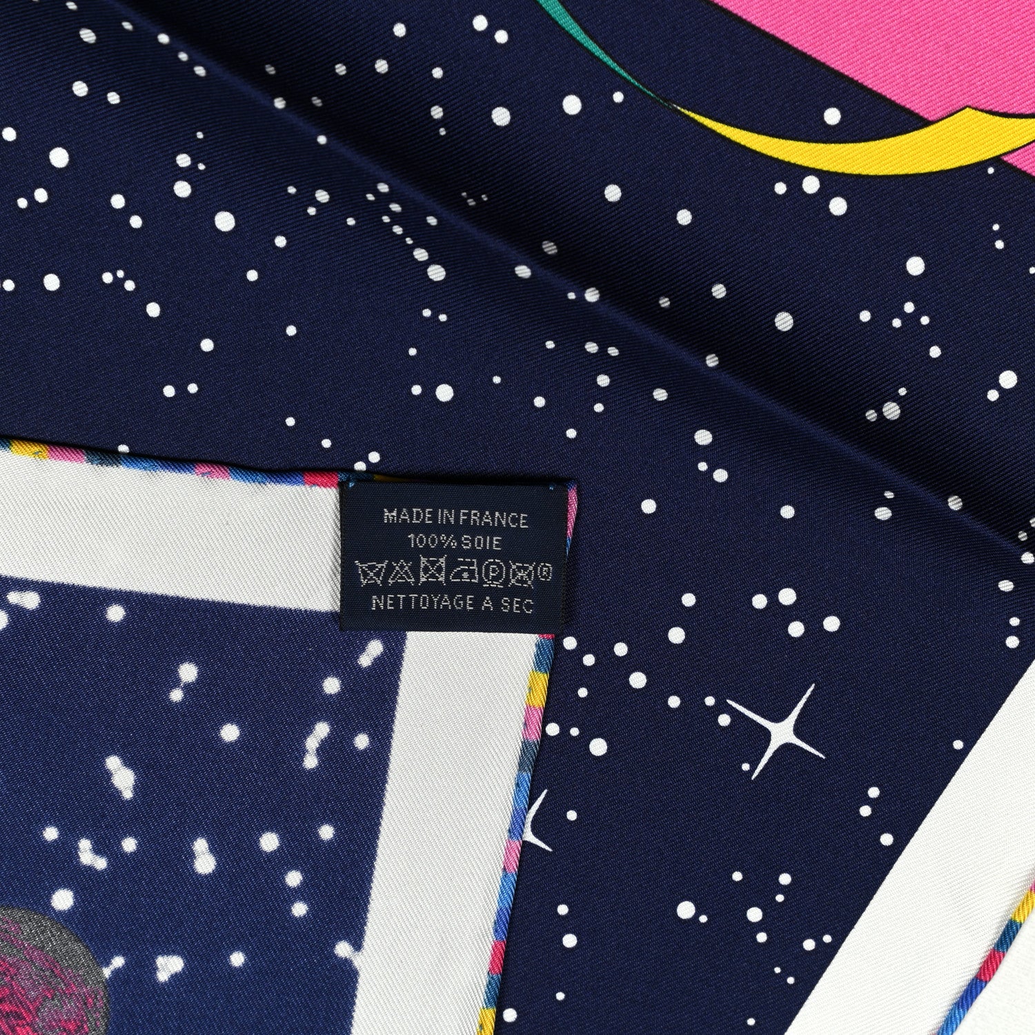 Hermes Silk Space Derby Scarf 90 Marine Rose Vif Multicolor 2 of 5