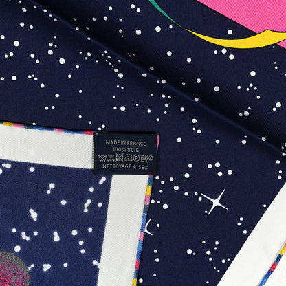 Hermes Silk Space Derby Scarf 90 Marine Rose Vif Multicolor 2 of 5